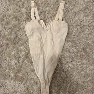 Intimately Free People Cream Off White Bodysuit Tank Sleeveless Small